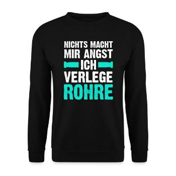 Klempner Beruf Installateur Geschenk - Unisex Pullover - Schwarz - Vorne - Alina (178cm) & Michal (187cm)
