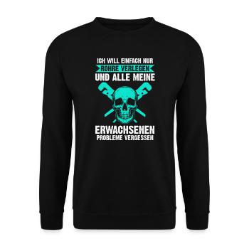 Klempner Beruf Installateur Geschenk - Unisex Pullover - Schwarz - Vorne - Alina (178cm) & Michal (187cm)