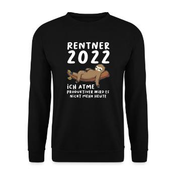 Rentner 2022 Faultier Rentner Geschenk - Unisex Pullover - Schwarz - Vorne - Alina (178cm) & Michal (187cm)
