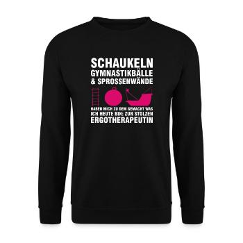 Ergotherapeutin Beruf Ergotherapie Geschenk - Unisex Pullover - Schwarz - Vorne - Alina (178cm) & Michal (187cm)