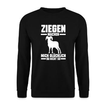 Ziegen Ziege Landwirt-in Ziegenzüchter Geschenk - Unisex Pullover - Schwarz - Vorne - Alina (178cm) & Michal (187cm)