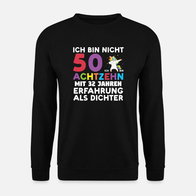 50. Geburtstag Einhorn 50 Jahre Geschenk - Unisex Pullover - Schwarz