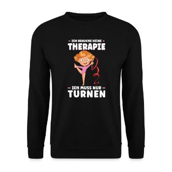 Turnen Mädchen Turnerin Geschenk - Unisex Pullover - Schwarz - Vorne - Alina (178cm) & Michal (187cm)