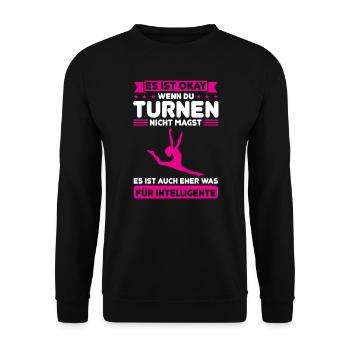 Turnen Mädchen Turnerin Geschenk - Unisex Pullover - Schwarz - Vorne - Alina (178cm) & Michal (187cm)