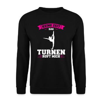 Turnen Mädchen Turnerin Geschenk - Unisex Pullover - Schwarz - Vorne - Alina (178cm) & Michal (187cm)