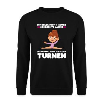 Turnen Mädchen Gymnastik Geschenk - Unisex Pullover - Schwarz - Vorne - Alina (178cm) & Michal (187cm)