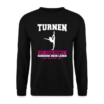 Turnen Mädchen Turnerinnen Geschenk - Unisex Pullover - Schwarz - Vorne - Alina (178cm) & Michal (187cm)