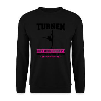 Turnen Mädchen Bodenturnen Geschenk - Unisex Pullover - Schwarz - Vorne - Alina (178cm) & Michal (187cm)