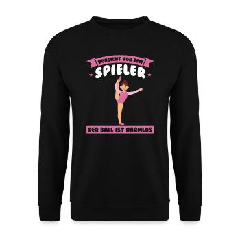 Turnen Mädchen Turnerinnen Geschenk - Unisex Pullover - Schwarz - Vorne - Alina (178cm) & Michal (187cm)