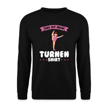Turnen Mädchen Turnerinnen Geschenk - Unisex Pullover - Schwarz - Vorne - Alina (178cm) & Michal (187cm)