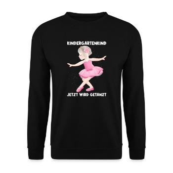 Kindergarten Ballerina Tänzerin Geschenk - Unisex Pullover - Schwarz - Vorne - Alina (178cm) & Michal (187cm)