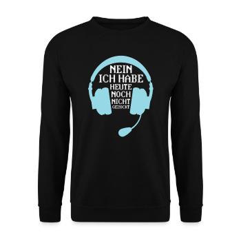 Gaming Zocken Konsole Geschenk - Unisex Pullover - Schwarz - Vorne - Alina (178cm) & Michal (187cm)