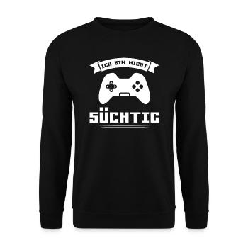 Gaming Zocken Zocker Geschenk - Unisex Pullover - Schwarz - Vorne - Alina (178cm) & Michal (187cm)