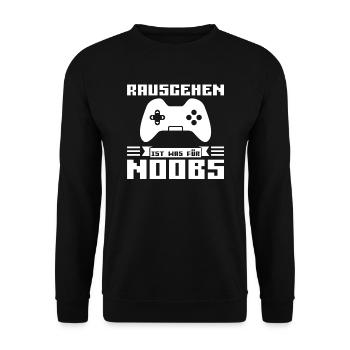 Gaming Zocken Konsole Geschenk - Unisex Pullover - Schwarz - Vorne - Alina (178cm) & Michal (187cm)