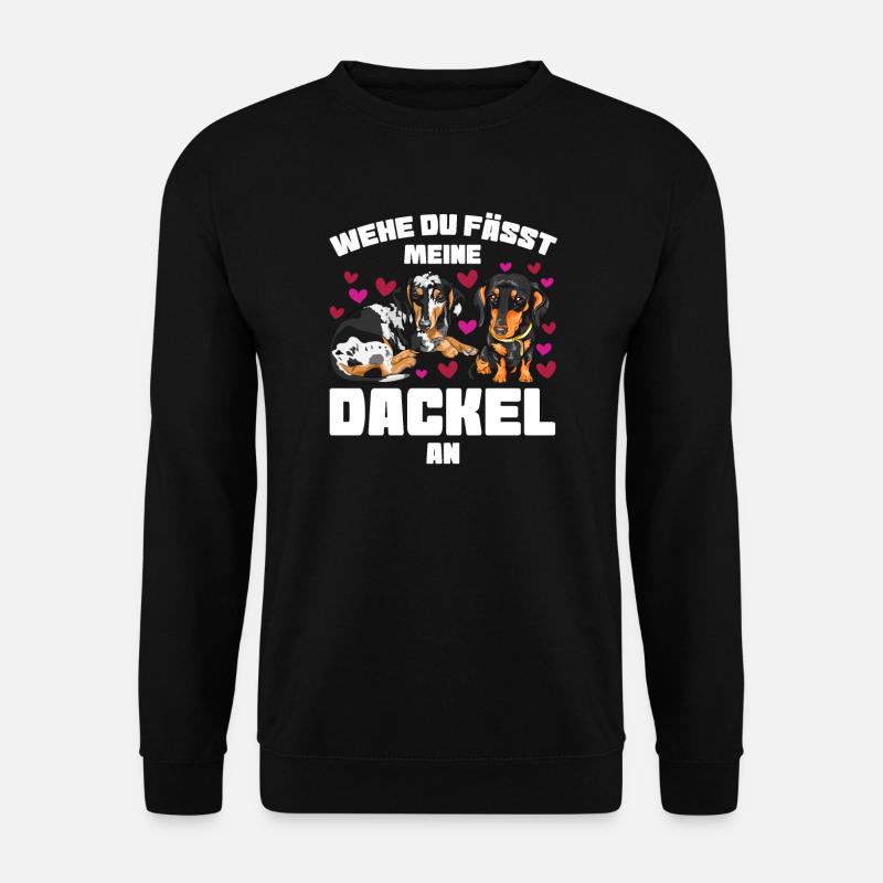 Dackel Hund Dackel Besitzer Geschenk - Unisex Pullover - Schwarz