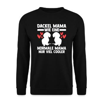 Dackel Mama Dackel Liebhaberin Geschenk - Unisex Pullover - Schwarz - Vorne - Alina (178cm) & Michal (187cm)