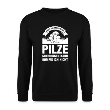 Pilze Sammeln Pilzsuche Geschenk - Unisex Pullover - Schwarz - Vorne - Alina (178cm) & Michal (187cm)