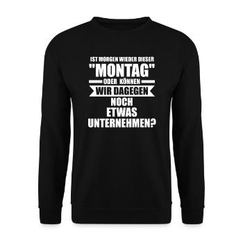 Sarkasmus Spruch Ironie Geschenk - Unisex Pullover - Schwarz - Vorne - Alina (178cm) & Michal (187cm)