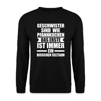 Sarkasmus Spruch Schwarzer Humor Geschenk - Unisex Pullover - Schwarz - Vorne - Alina (178cm) & Michal (187cm)