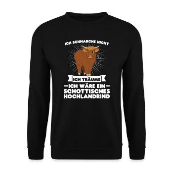 Rind Schottisches Hochlandrind Bauernhof Geschenk - Unisex Pullover - Schwarz - Vorne - Alina (178cm) & Michal (187cm)