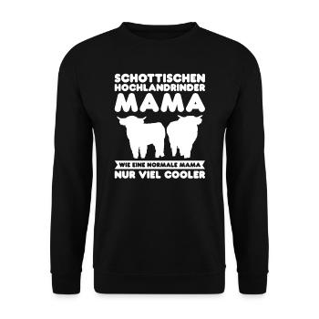 Rind Schottisches Hochlandrind Bauernhof Geschenk - Unisex Pullover - Schwarz - Vorne - Alina (178cm) & Michal (187cm)