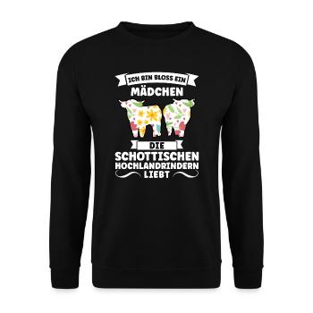 Rind Schottisches Hochlandrind Bauernhof Geschenk - Unisex Pullover - Schwarz - Vorne - Alina (178cm) & Michal (187cm)