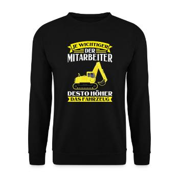 Baggerfahrer Job Baumaschine Geschenk - Unisex Pullover - Schwarz - Vorne - Alina (178cm) & Michal (187cm)