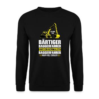 Baggerfahrer Job Bagger Geschenk - Unisex Pullover - Schwarz - Vorne - Alina (178cm) & Michal (187cm)