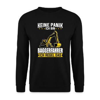 Baggerfahrer Job Bagger Geschenk - Unisex Pullover - Schwarz - Vorne - Alina (178cm) & Michal (187cm)