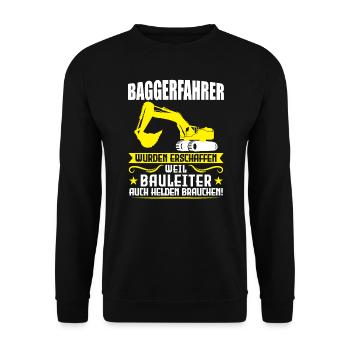 Baggerfahrer Job Baumaschine Geschenk - Unisex Pullover - Schwarz - Vorne - Alina (178cm) & Michal (187cm)