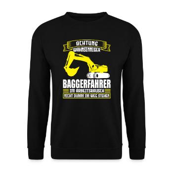 Baggerfahrer Job Bagger Geschenk - Unisex Pullover - Schwarz - Vorne - Alina (178cm) & Michal (187cm)