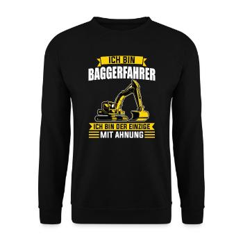 Baggerfahrer Job Bagger Geschenk - Unisex Pullover - Schwarz - Vorne - Alina (178cm) & Michal (187cm)