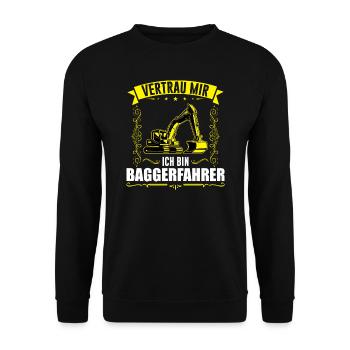 Baggerfahrer Job Bagger Geschenk - Unisex Pullover - Schwarz - Vorne - Alina (178cm) & Michal (187cm)