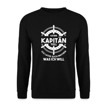 Kapitän Boot Bootsbesitzer Geschenk - Unisex Pullover - Schwarz - Vorne - Alina (178cm) & Michal (187cm)