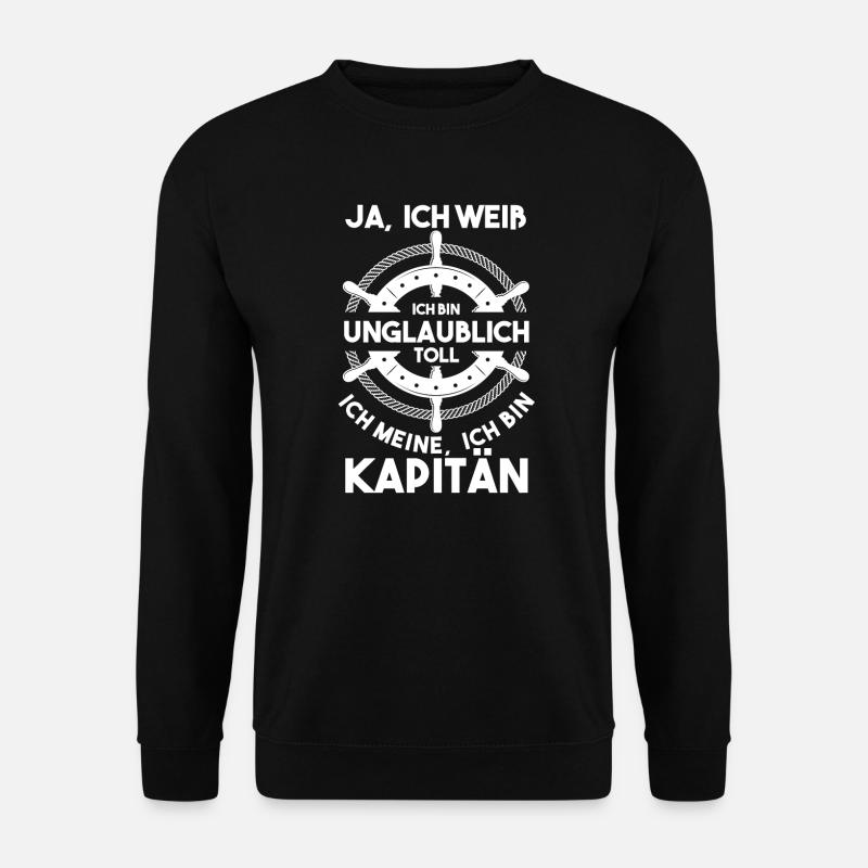 Kapitän Boot Motorboot Geschenk - Unisex Pullover - Schwarz
