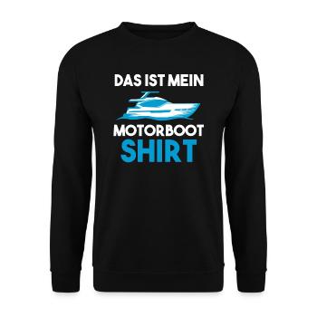 Motorboot Boot Bootfahren Geschenk - Unisex Pullover - Schwarz - Vorne - Alina (178cm) & Michal (187cm)