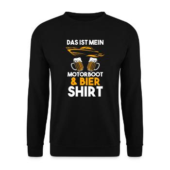 Motorboot Bier Bootfahren Geschenk - Unisex Pullover - Schwarz - Vorne - Alina (178cm) & Michal (187cm)