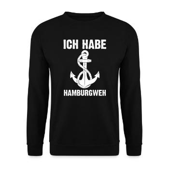 Hamburg Norddeutschland Hamburger Geschenk - Unisex Pullover - Schwarz - Vorne - Alina (178cm) & Michal (187cm)