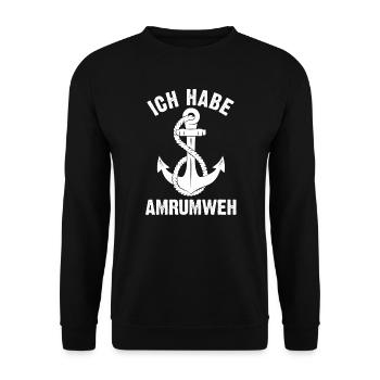 Amrum Norddeutschland Amrum Reise Geschenk - Unisex Pullover - Schwarz - Vorne - Alina (178cm) & Michal (187cm)