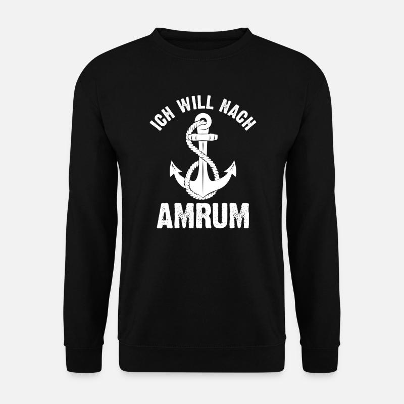 Amrum Norddeutschland Anker Geschenk - Unisex Pullover - Schwarz