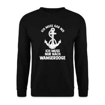 Wangerooge Norddeutschland Seefahrer Geschenk - Unisex Pullover - Schwarz - Vorne - Alina (178cm) & Michal (187cm)