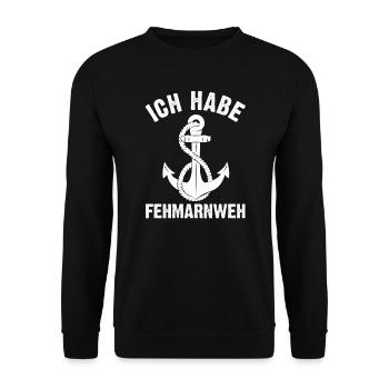 Fehmarn Norddeutschland Ostsee Geschenk - Unisex Pullover - Schwarz - Vorne - Alina (178cm) & Michal (187cm)