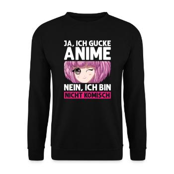 Otaku Japan Anime Merch Anime Merch Geschenk - Unisex Pullover - Schwarz - Vorne - Alina (178cm) & Michal (187cm)