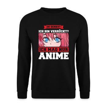 Otaku Japan Anime Merch Anime Merch Geschenk - Unisex Pullover - Schwarz - Vorne - Alina (178cm) & Michal (187cm)