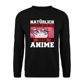 Otaku Japan Anime Merch Anime Merch Geschenk - Unisex Pullover - Schwarz - Vorne - Alina (178cm) & Michal (187cm)
