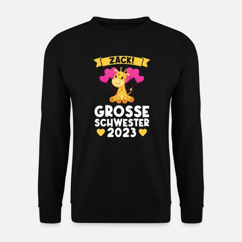 Schwestern Giraffe Grosse Schwester Geschenk - Unisex Pullover - Schwarz