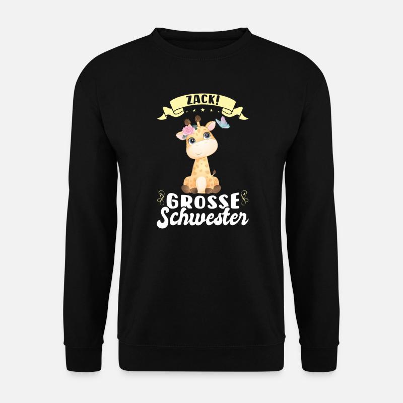 Schwestern Giraffe Grosse Schwester Geschenk - Unisex Pullover - Schwarz