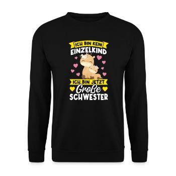 2 Giraffen Grosse Schwester Schwestern Geschenk - Unisex Pullover - Schwarz - Vorne - Alina (178cm) & Michal (187cm)