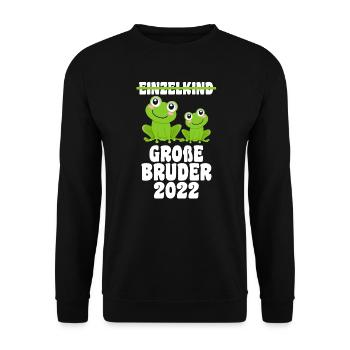 Bruder Geschwister Frosch Grosser Bruder Geschenk - Unisex Pullover - Schwarz - Vorne - Alina (178cm) & Michal (187cm)