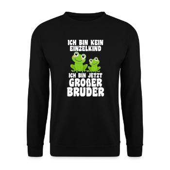 Bruder Geschwister Frosch Grosser Bruder Geschenk - Unisex Pullover - Schwarz - Vorne - Alina (178cm) & Michal (187cm)
